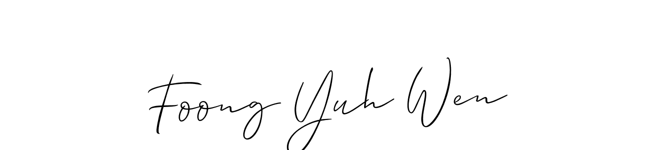 Make a beautiful signature design for name Foong Yuh Wen. With this signature (Allison_Script) style, you can create a handwritten signature for free. Foong Yuh Wen signature style 2 images and pictures png