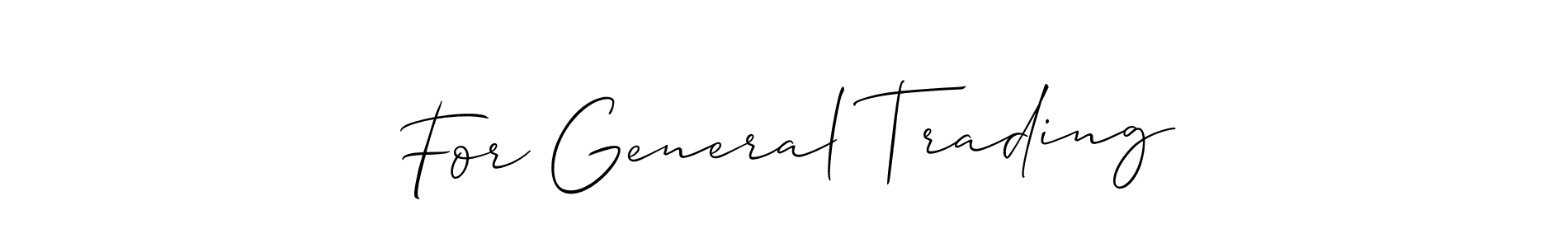 How to make For General Trading name signature. Use Allison_Script style for creating short signs online. This is the latest handwritten sign. For General Trading signature style 2 images and pictures png