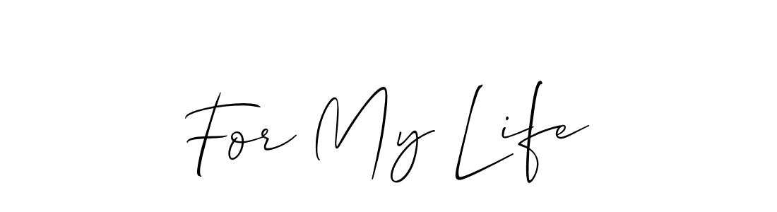 Allison_Script is a professional signature style that is perfect for those who want to add a touch of class to their signature. It is also a great choice for those who want to make their signature more unique. Get For My Life name to fancy signature for free. For My Life signature style 2 images and pictures png
