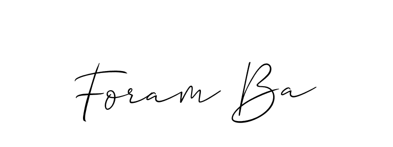 How to Draw Foram Ba signature style? Allison_Script is a latest design signature styles for name Foram Ba. Foram Ba signature style 2 images and pictures png