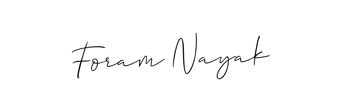 Create a beautiful signature design for name Foram Nayak. With this signature (Allison_Script) fonts, you can make a handwritten signature for free. Foram Nayak signature style 2 images and pictures png