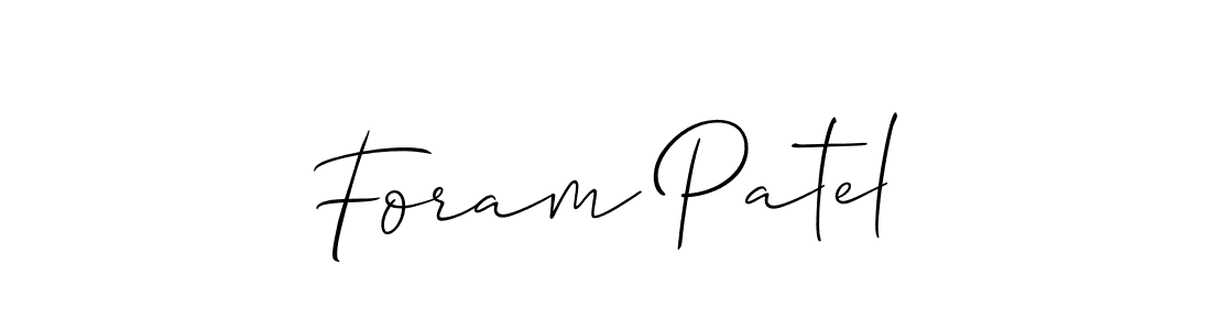 How to make Foram Patel signature? Allison_Script is a professional autograph style. Create handwritten signature for Foram Patel name. Foram Patel signature style 2 images and pictures png