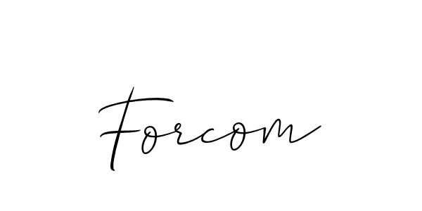 It looks lik you need a new signature style for name Forcom. Design unique handwritten (Allison_Script) signature with our free signature maker in just a few clicks. Forcom signature style 2 images and pictures png