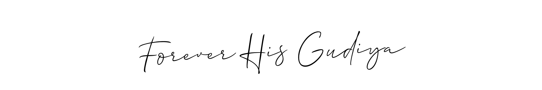 The best way (Allison_Script) to make a short signature is to pick only two or three words in your name. The name Forever His Gudiya include a total of six letters. For converting this name. Forever His Gudiya signature style 2 images and pictures png