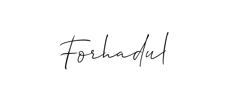 How to make Forhadul signature? Allison_Script is a professional autograph style. Create handwritten signature for Forhadul name. Forhadul signature style 2 images and pictures png