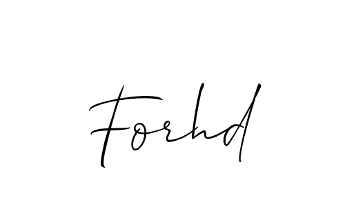Make a beautiful signature design for name Forhd. With this signature (Allison_Script) style, you can create a handwritten signature for free. Forhd signature style 2 images and pictures png