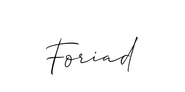 It looks lik you need a new signature style for name Foriad. Design unique handwritten (Allison_Script) signature with our free signature maker in just a few clicks. Foriad signature style 2 images and pictures png