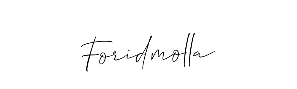 Make a short Foridmolla signature style. Manage your documents anywhere anytime using Allison_Script. Create and add eSignatures, submit forms, share and send files easily. Foridmolla signature style 2 images and pictures png