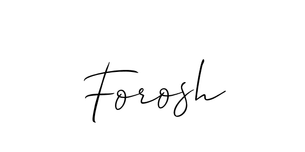 Make a beautiful signature design for name Forosh. With this signature (Allison_Script) style, you can create a handwritten signature for free. Forosh signature style 2 images and pictures png