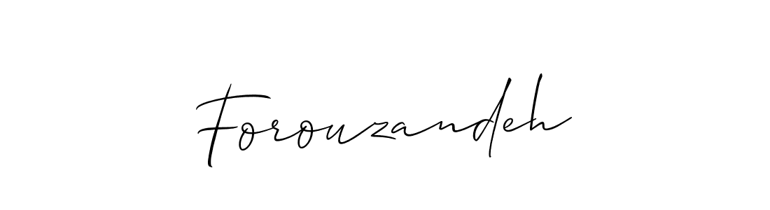 if you are searching for the best signature style for your name Forouzandeh. so please give up your signature search. here we have designed multiple signature styles  using Allison_Script. Forouzandeh signature style 2 images and pictures png