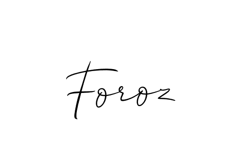 Create a beautiful signature design for name Foroz. With this signature (Allison_Script) fonts, you can make a handwritten signature for free. Foroz signature style 2 images and pictures png