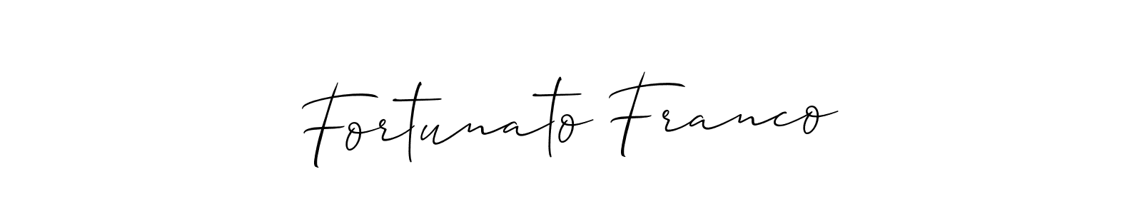 It looks lik you need a new signature style for name Fortunato Franco. Design unique handwritten (Allison_Script) signature with our free signature maker in just a few clicks. Fortunato Franco signature style 2 images and pictures png