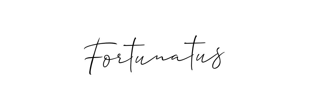 Use a signature maker to create a handwritten signature online. With this signature software, you can design (Allison_Script) your own signature for name Fortunatus. Fortunatus signature style 2 images and pictures png