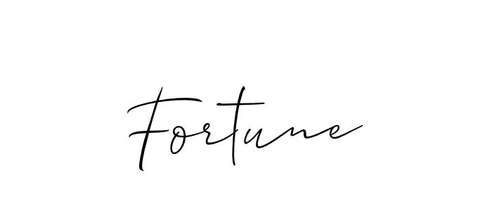 Make a beautiful signature design for name Fortune. With this signature (Allison_Script) style, you can create a handwritten signature for free. Fortune signature style 2 images and pictures png