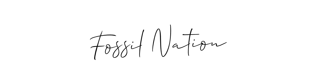 Create a beautiful signature design for name Fossil Nation. With this signature (Allison_Script) fonts, you can make a handwritten signature for free. Fossil Nation signature style 2 images and pictures png