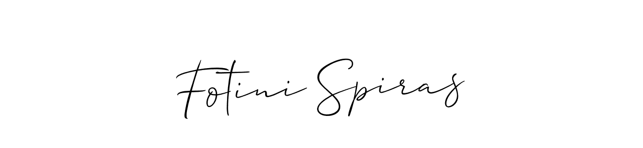 Make a short Fotini Spiras signature style. Manage your documents anywhere anytime using Allison_Script. Create and add eSignatures, submit forms, share and send files easily. Fotini Spiras signature style 2 images and pictures png