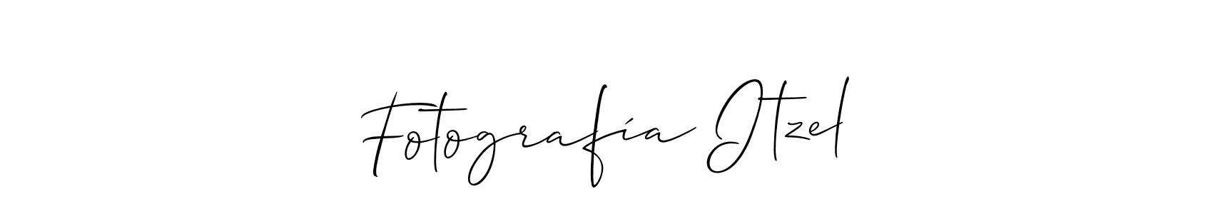 How to make Fotografía Itzel name signature. Use Allison_Script style for creating short signs online. This is the latest handwritten sign. Fotografía Itzel signature style 2 images and pictures png