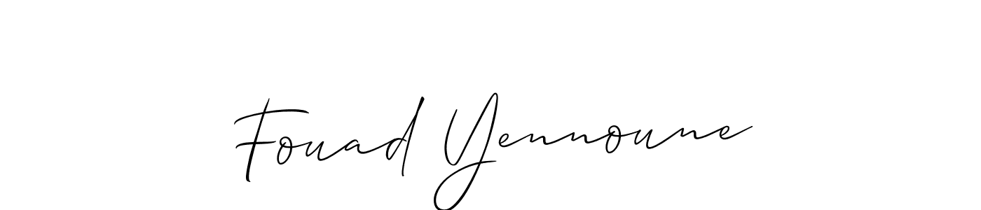 Make a beautiful signature design for name Fouad Yennoune. With this signature (Allison_Script) style, you can create a handwritten signature for free. Fouad Yennoune signature style 2 images and pictures png