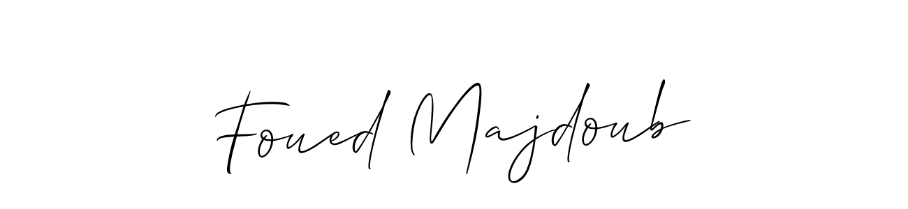 Create a beautiful signature design for name Foued Majdoub. With this signature (Allison_Script) fonts, you can make a handwritten signature for free. Foued Majdoub signature style 2 images and pictures png