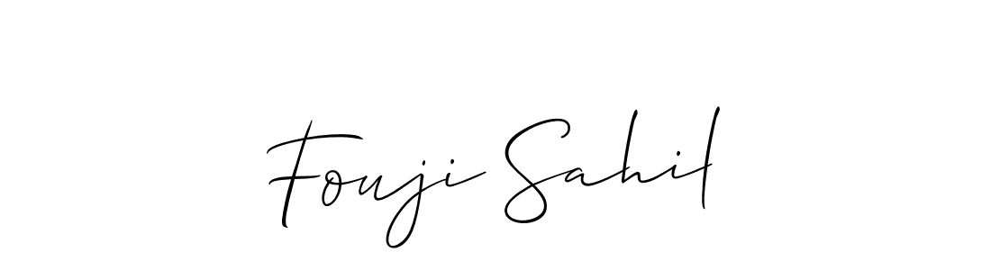 How to make Fouji Sahil name signature. Use Allison_Script style for creating short signs online. This is the latest handwritten sign. Fouji Sahil signature style 2 images and pictures png
