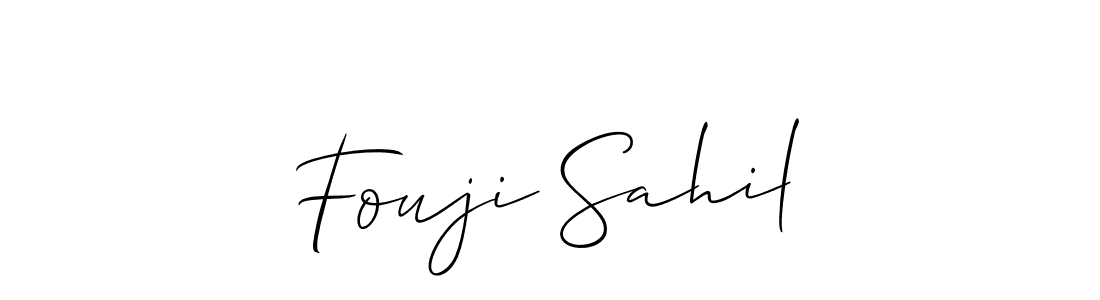 The best way (Allison_Script) to make a short signature is to pick only two or three words in your name. The name Fouji Sahil include a total of six letters. For converting this name. Fouji Sahil signature style 2 images and pictures png