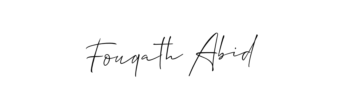 Fouqath Abid stylish signature style. Best Handwritten Sign (Allison_Script) for my name. Handwritten Signature Collection Ideas for my name Fouqath Abid. Fouqath Abid signature style 2 images and pictures png