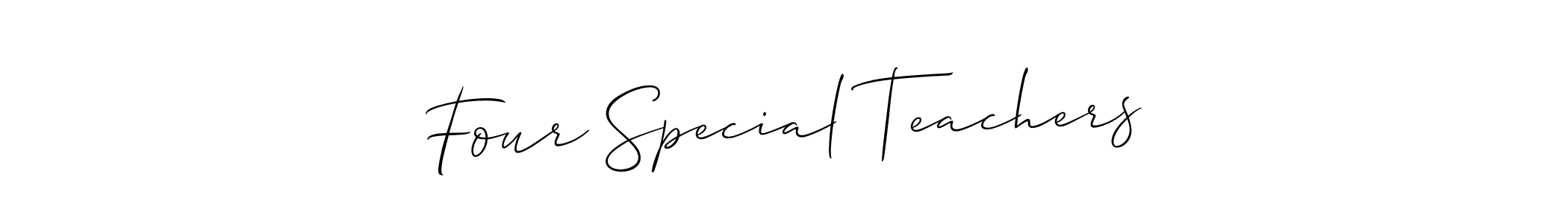 Similarly Allison_Script is the best handwritten signature design. Signature creator online .You can use it as an online autograph creator for name Four Special Teachers. Four Special Teachers signature style 2 images and pictures png