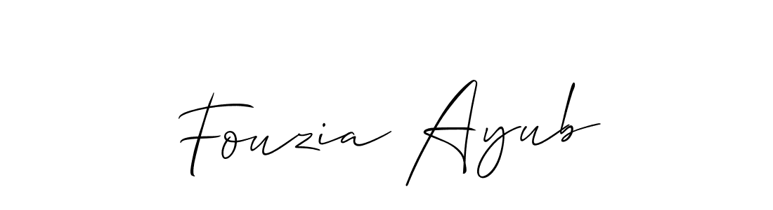 Use a signature maker to create a handwritten signature online. With this signature software, you can design (Allison_Script) your own signature for name Fouzia Ayub. Fouzia Ayub signature style 2 images and pictures png