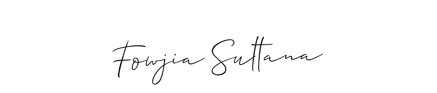 How to make Fowjia Sultana name signature. Use Allison_Script style for creating short signs online. This is the latest handwritten sign. Fowjia Sultana signature style 2 images and pictures png