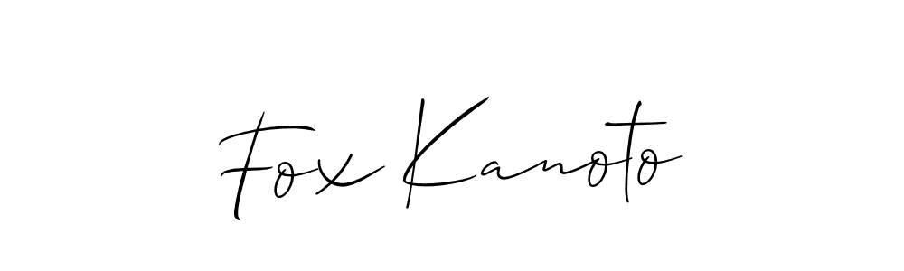 Make a beautiful signature design for name Fox Kanoto. With this signature (Allison_Script) style, you can create a handwritten signature for free. Fox Kanoto signature style 2 images and pictures png