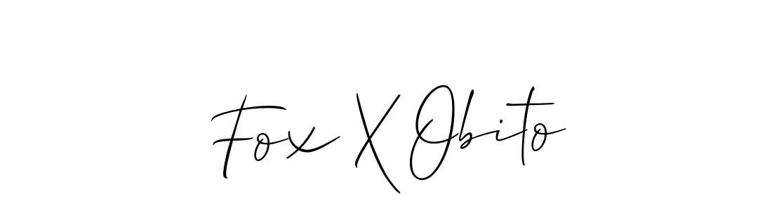 How to make Fox X Obito name signature. Use Allison_Script style for creating short signs online. This is the latest handwritten sign. Fox X Obito signature style 2 images and pictures png