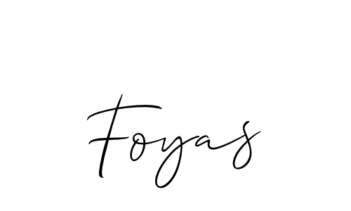 Design your own signature with our free online signature maker. With this signature software, you can create a handwritten (Allison_Script) signature for name Foyas. Foyas signature style 2 images and pictures png