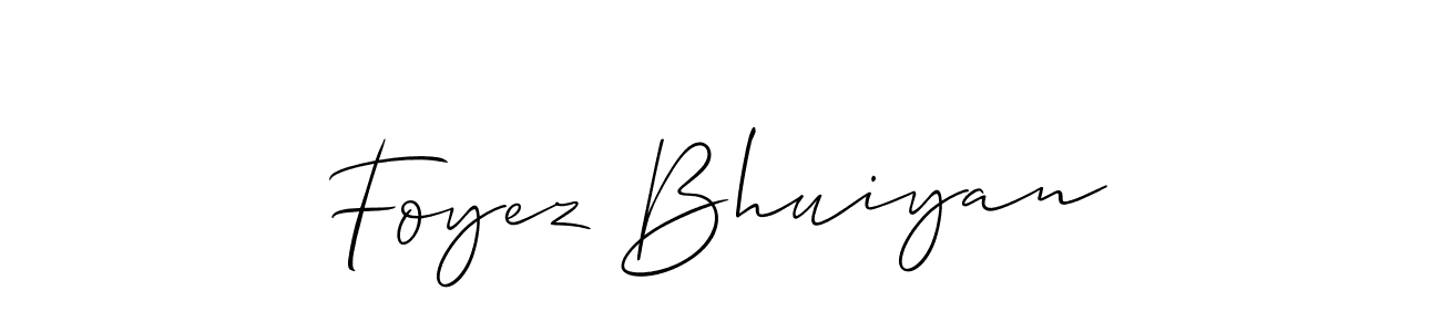 Make a beautiful signature design for name Foyez Bhuiyan. With this signature (Allison_Script) style, you can create a handwritten signature for free. Foyez Bhuiyan signature style 2 images and pictures png