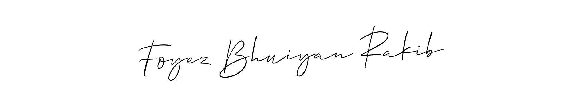 Make a beautiful signature design for name Foyez Bhuiyan Rakib. With this signature (Allison_Script) style, you can create a handwritten signature for free. Foyez Bhuiyan Rakib signature style 2 images and pictures png