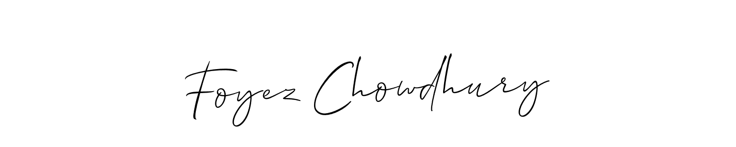 Design your own signature with our free online signature maker. With this signature software, you can create a handwritten (Allison_Script) signature for name Foyez Chowdhury. Foyez Chowdhury signature style 2 images and pictures png