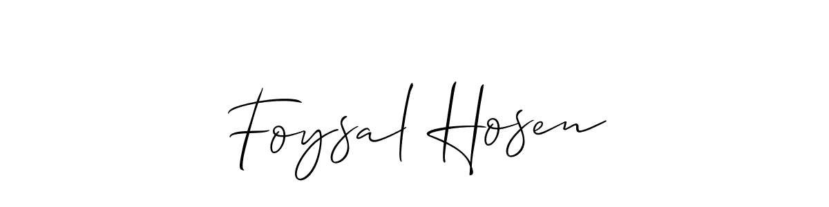 Also we have Foysal Hosen name is the best signature style. Create professional handwritten signature collection using Allison_Script autograph style. Foysal Hosen signature style 2 images and pictures png