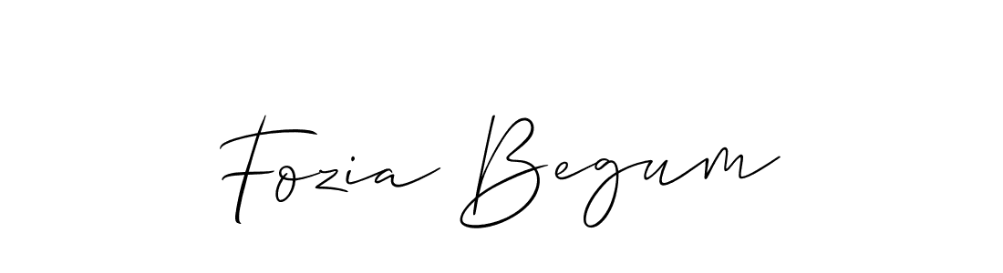 Create a beautiful signature design for name Fozia Begum. With this signature (Allison_Script) fonts, you can make a handwritten signature for free. Fozia Begum signature style 2 images and pictures png