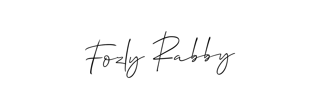 Use a signature maker to create a handwritten signature online. With this signature software, you can design (Allison_Script) your own signature for name Fozly Rabby. Fozly Rabby signature style 2 images and pictures png
