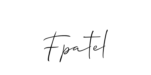 Make a beautiful signature design for name Fpatel. With this signature (Allison_Script) style, you can create a handwritten signature for free. Fpatel signature style 2 images and pictures png