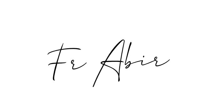 Use a signature maker to create a handwritten signature online. With this signature software, you can design (Allison_Script) your own signature for name Fr Abir. Fr Abir signature style 2 images and pictures png