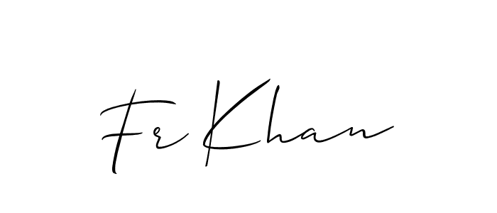 You should practise on your own different ways (Allison_Script) to write your name (Fr Khan) in signature. don't let someone else do it for you. Fr Khan signature style 2 images and pictures png