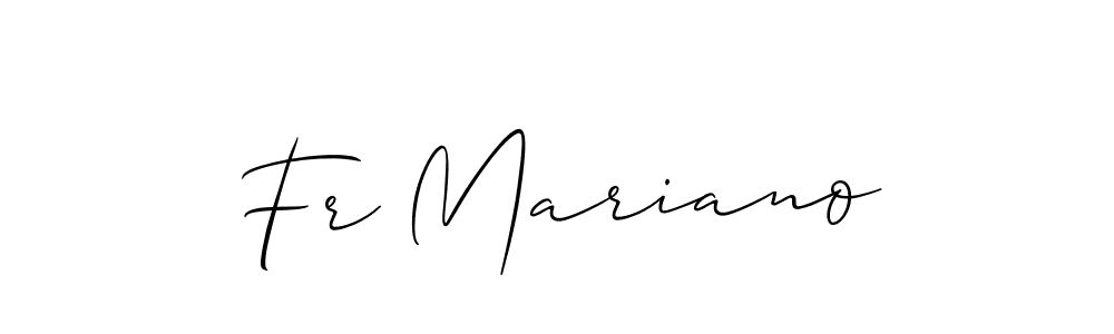 The best way (Allison_Script) to make a short signature is to pick only two or three words in your name. The name Fr Mariano include a total of six letters. For converting this name. Fr Mariano signature style 2 images and pictures png