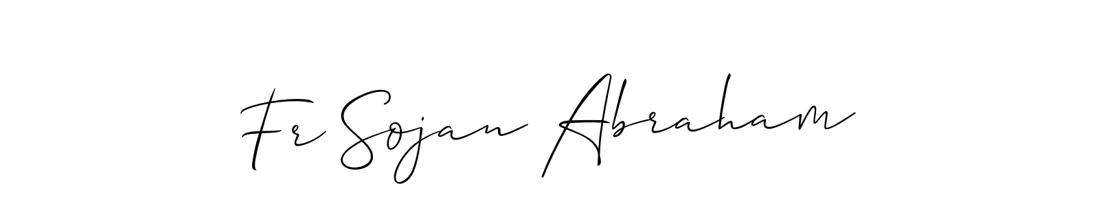 The best way (Allison_Script) to make a short signature is to pick only two or three words in your name. The name Fr Sojan Abraham include a total of six letters. For converting this name. Fr Sojan Abraham signature style 2 images and pictures png
