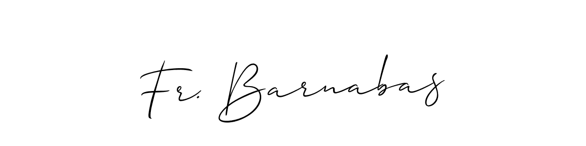 Create a beautiful signature design for name Fr. Barnabas. With this signature (Allison_Script) fonts, you can make a handwritten signature for free. Fr. Barnabas signature style 2 images and pictures png