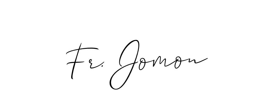 Design your own signature with our free online signature maker. With this signature software, you can create a handwritten (Allison_Script) signature for name Fr. Jomon. Fr. Jomon signature style 2 images and pictures png