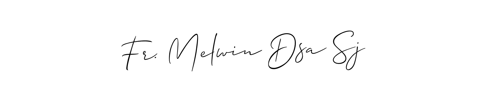 Similarly Allison_Script is the best handwritten signature design. Signature creator online .You can use it as an online autograph creator for name Fr. Melwin Dsa Sj. Fr. Melwin Dsa Sj signature style 2 images and pictures png