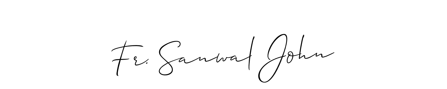 How to make Fr. Sanwal John name signature. Use Allison_Script style for creating short signs online. This is the latest handwritten sign. Fr. Sanwal John signature style 2 images and pictures png