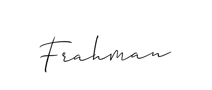 Also we have Frahman name is the best signature style. Create professional handwritten signature collection using Allison_Script autograph style. Frahman signature style 2 images and pictures png