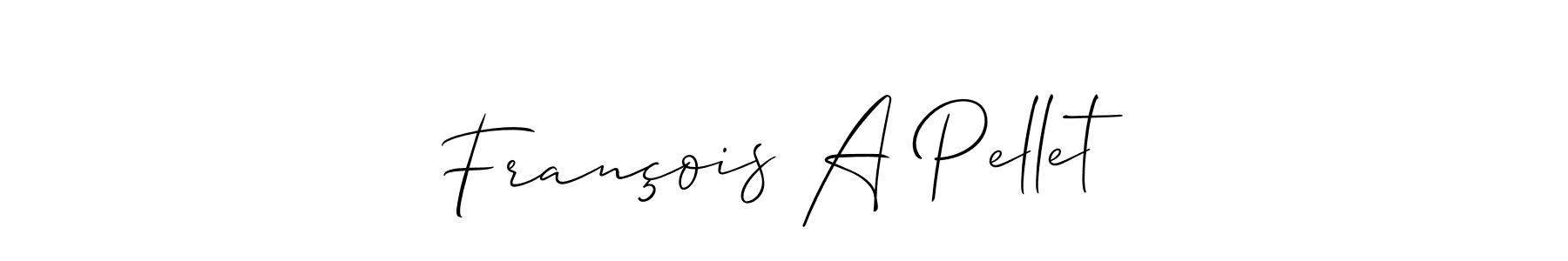 Use a signature maker to create a handwritten signature online. With this signature software, you can design (Allison_Script) your own signature for name François A Pellet. François A Pellet signature style 2 images and pictures png