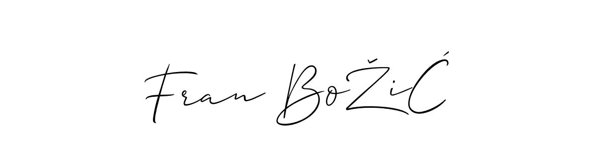 How to make Fran BoŽiĆ signature? Allison_Script is a professional autograph style. Create handwritten signature for Fran BoŽiĆ name. Fran BoŽiĆ signature style 2 images and pictures png